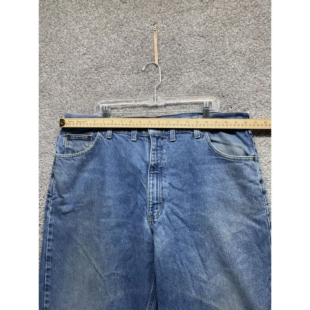 Carhartt Jeans‎ Mens 40x30 (44x30 Tag) Blue Denim Relaxed Straight Work B160 DST